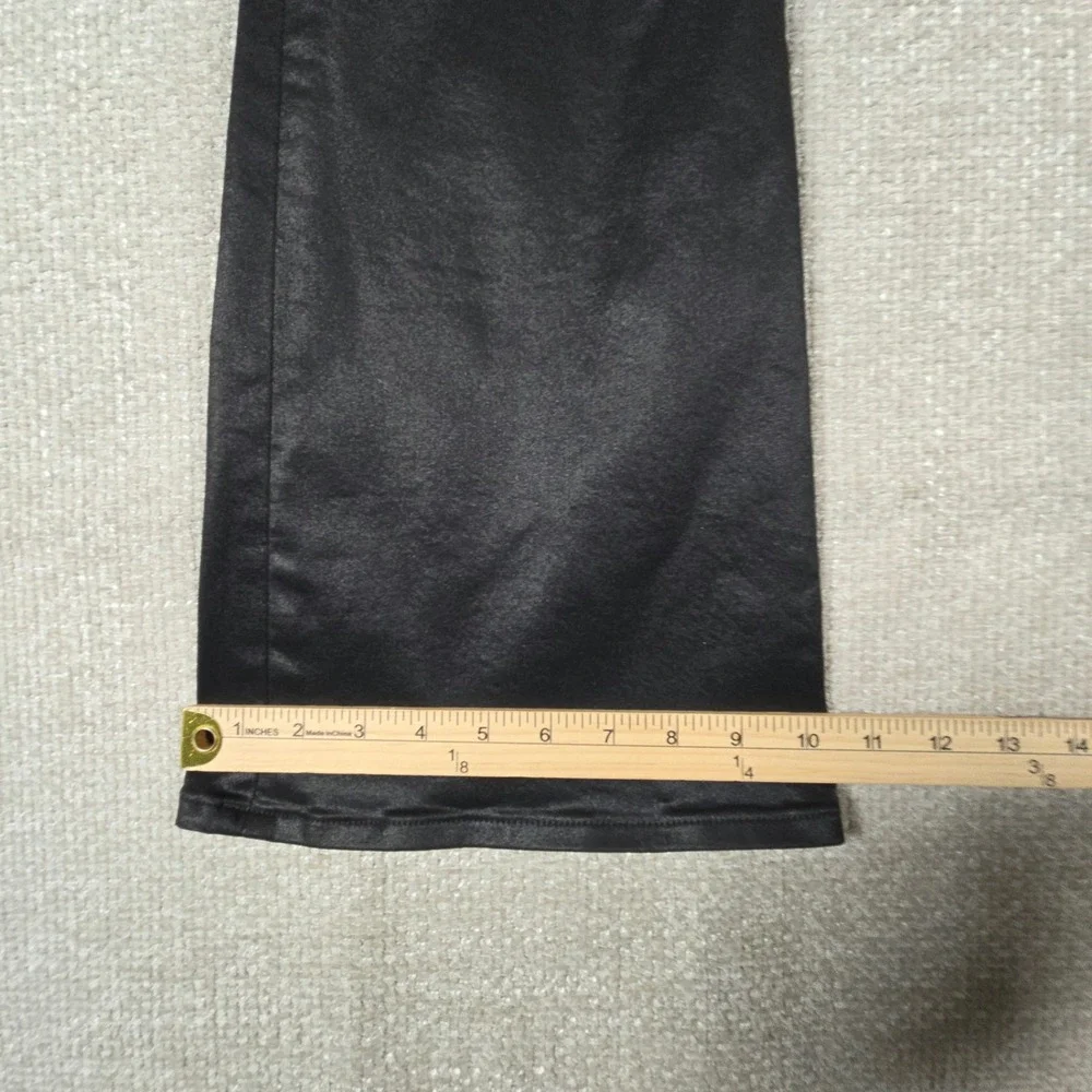 Express Womens Black Coated‎ Super High Rise Flare Pants Size 12R Faux Leather
